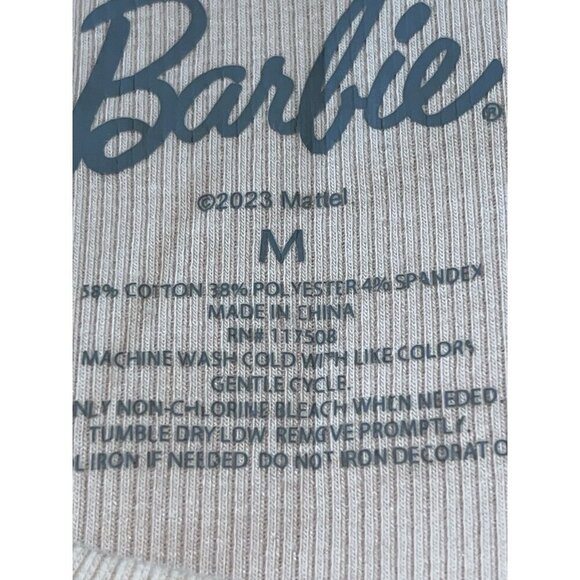 BARBIE Womens Graphic Shades of Barbie Ribbed Cropped Tank Top Sz M - Picture 6 of 6